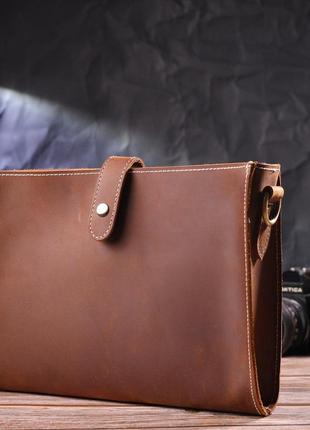 Винтажная женская сумка из натуральной кожи 21301 vintage коричневая7 фото