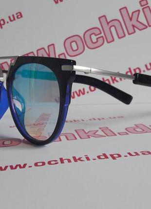 Солнцезащитные очки зеркальные голубые в стиле gianmarco venturi