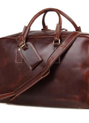 Велика зручна шкіряна дорожня сумка, англійський стиль 7156lb