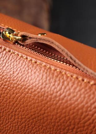 Полукруглая женская сумка с одной плечевой лямкой из натуральной кожи vintage 22370 коричневая9 фото
