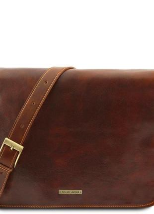 Чоловічий шкіряний месенджер tuscany leather messenger double tl90475