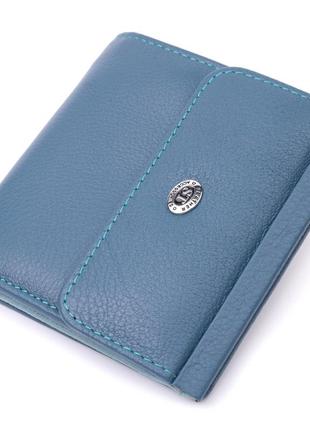 Стильный женский кошелек среднего размера из натуральной кожи st leather 19497 бирюзовый