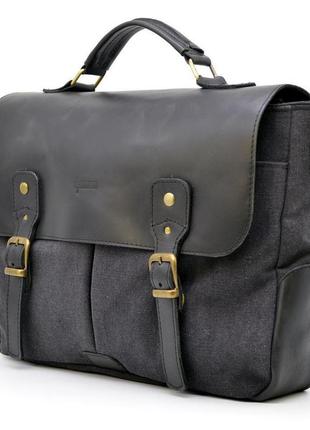 Чоловіча сумка-портфель із канвас і кінської шкіри tarwa ag-3960-3md