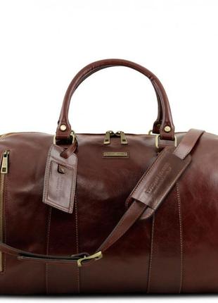 Tl voyager дорожня шкіряна сумка-дафл — великий розмір tuscany tl141794 (коричневий)