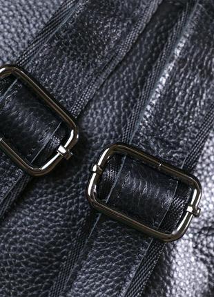 Кожаный небольшой женский рюкзак vintage 20675 черный8 фото