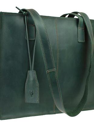 Сумка жіноча шкіряна велика шопер sullivan m51 (40) зелена
