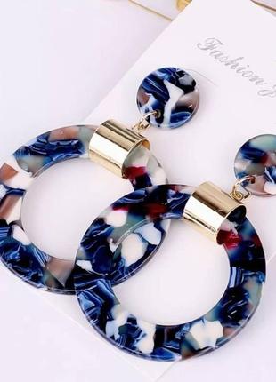 Сережки принт трендовые сережки