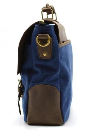 Чоловіча сумка-портфель шкіра + парусина rk-3960-4lx від українського бренда tarwa5 фото
