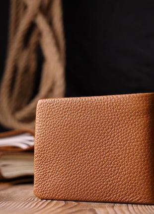 Стильное мужское портмоне из зернистой кожи karya 21064 светло-коричневый8 фото