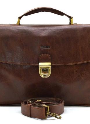 Шкіряний чоловічий портфель на два відділення tarwa gb-2067-4lx9 фото