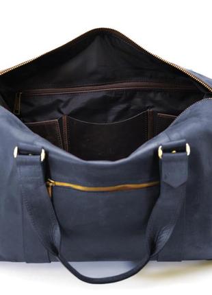 Шкіряна дорожня спортивна сумка-тревел tarwa rk-0320-4lx синя5 фото