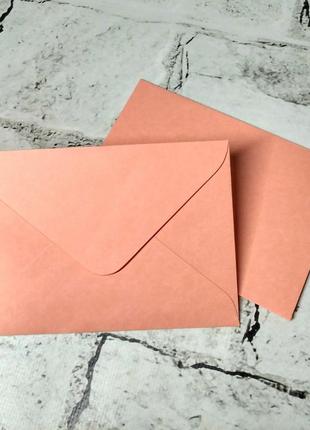 Паперовий конверт, персиковий, 9,3х13 см1 фото