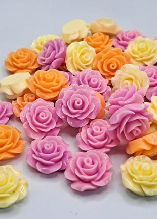 Серединки для творчості квітки троянди фіолетові помаранчеві кремові