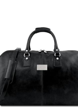 Шкіряна сумка портплед, гармент antigua tl141538 від tuscany (чорний)