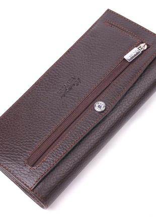Превосходный вертикальный мужской бумажник из натуральной зернистой кожи karya 21437 коричневый2 фото