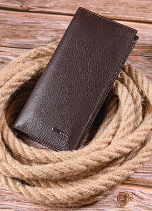 Превосходный вертикальный мужской бумажник из натуральной зернистой кожи karya 21437 коричневый6 фото