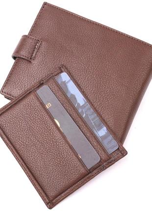 Практичный мужской кошелек из натуральной кожи karya 21067 коричневый5 фото