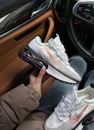 Классные женские кроссовки nike air max 2021 white peach белые8 фото