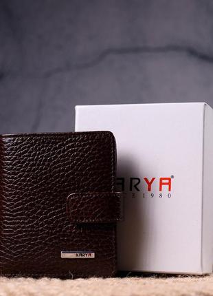 Компактний гаманець для чоловіків із натуральної шкіри karya 21326 коричневий9 фото