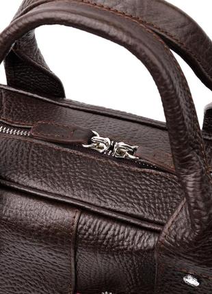 Надійна сумка-портфель на плече karya 20874 шкіряна коричневий7 фото