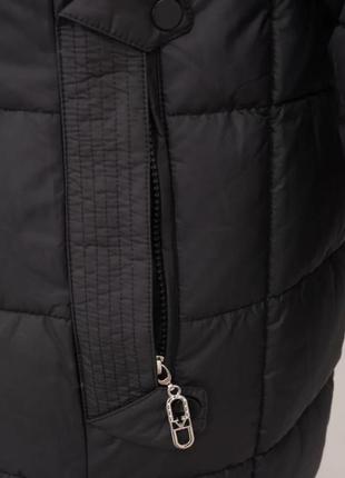 Пальто женское зимнее стеганое черное10 фото