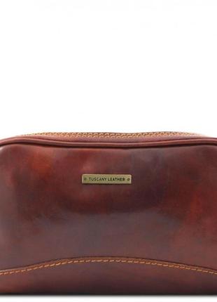 Кожаная косметичка несессер tuscany leather igor tl140850 (коричневый)
