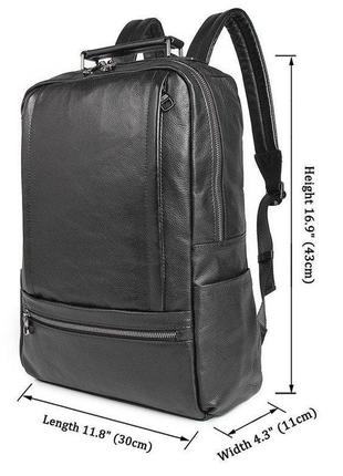 Рюкзак vintage 14949 кожаный черный3 фото