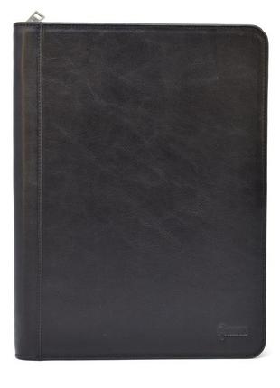Кожаная папка на молнии формат а4 tarwa ga-1297-4lx с зажимом для бумаги