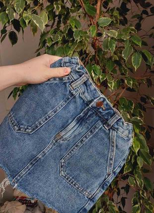 Джинсова спідниця на дівчинку 110 116 см 5 6 років джинсовая юбка на девочку 5 6 лет3 фото