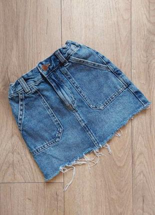 Джинсова спідниця на дівчинку 110 116 см 5 6 років джинсовая юбка на девочку 5 6 лет2 фото