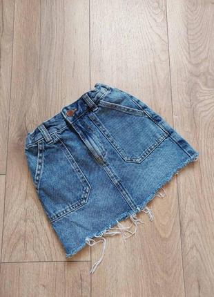 Джинсова спідниця на дівчинку 110 116 см 5 6 років джинсовая юбка на девочку 5 6 лет5 фото