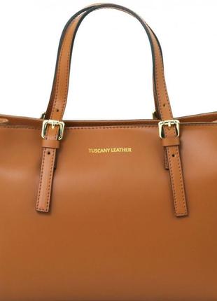Aura жіноча шкіряна сумка тоут tuscany tl141434 (коньяк)
