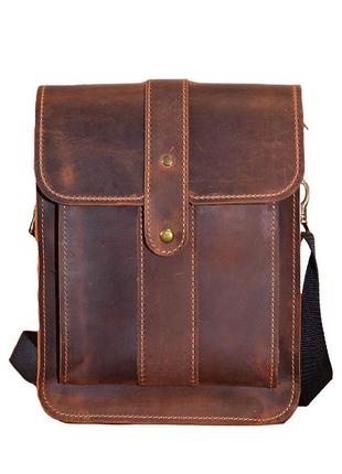 Кожаная сумка на плечо мужская с клапаном limary lim0123rb цвет хеннеси
