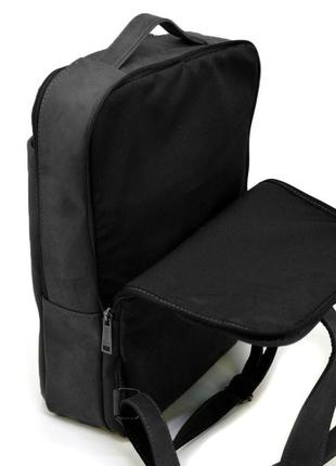 Шкіряний рюкзак для ноутбука чорний на два відділення ra-7280-3md2 фото