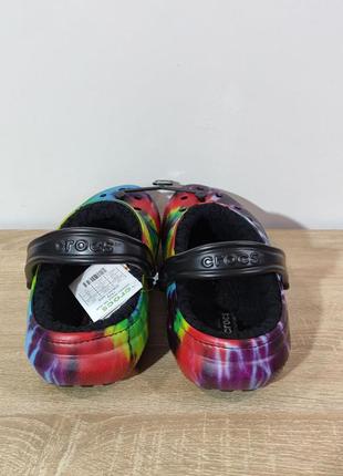 Крокси crocs lined  tie dye clog 
multi-rayures/noir4 фото