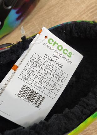 Крокси crocs lined  tie dye clog 
multi-rayures/noir6 фото