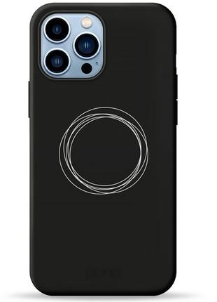 Чорний чохол у гарному стані pump silicone minimalistic case for iphone 13 pro max circles on dark