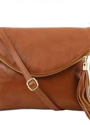 Женская кожаная сумка tuscany leather young bag tl141153 (коньяк)