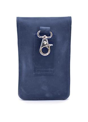 Шкіряна сумка чохол на пояс темно-синя tarwa rk-2091-3md4 фото