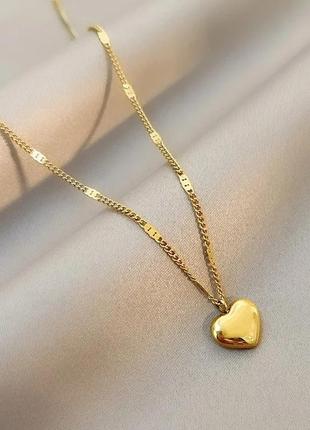 Золотая подвеска в виде сердечка, изысканная прткрасса для твоего повседневного лука2 фото