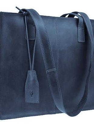 Сумка жіноча шкіряна велика шопер m60 (40) синя