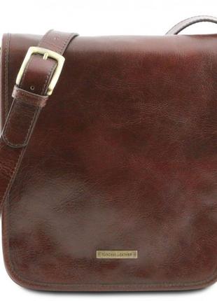 Мужской большой кожаный мессенджер tuscany leather messenger tl141255 (коричневый)
