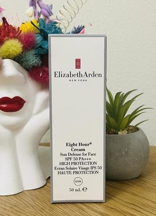 Оригінал крем для засмаги обличчя elizabeth arden eight hour cream sun defense for face spf 50 sunscreen high protection pa+++2 фото