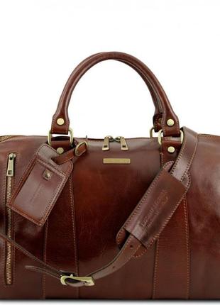 Дорожня шкіряна сумка-дафл — малий розмір tuscany tl141216 voyager (коричневий)