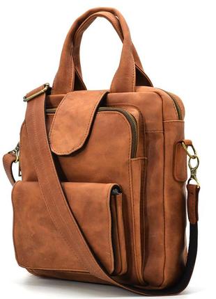 Вертикальна чоловіча сумка rb-7266-3md tarwa коньячна