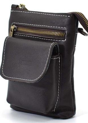 Маленька чоловіча сумка на пояс, через плече, коричнева на джинси tarwa gc-1350-3md