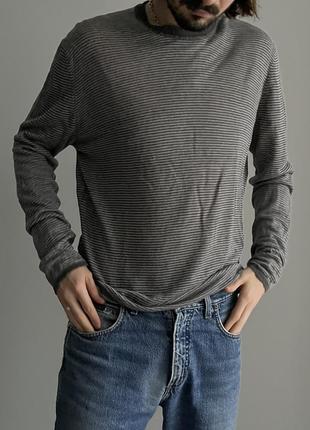 Woolrich made in italy linen knit светр кофта лонг льон оригінал преміум італія сірий смужка легкий