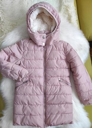 Куртка, зима, мех, девочка, next,6 лет, 116 см, розовая