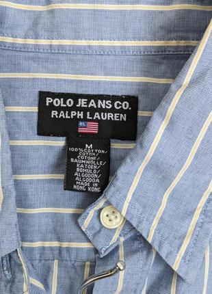 Брендовая женская рубашка ralph lauren, хлопковая рубашка в полоску4 фото