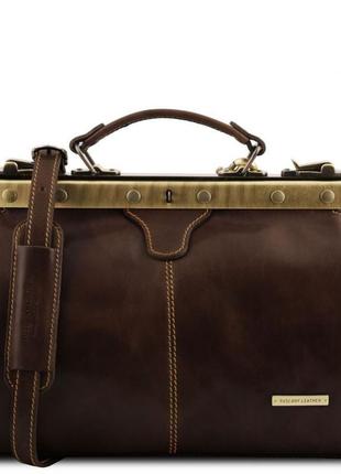 Кожаная сумка саквояж tuscany leather michelangelo tl10038 (темно-коричневый)1 фото